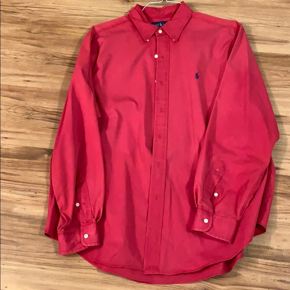 Red button down Ralph Lauren shirt